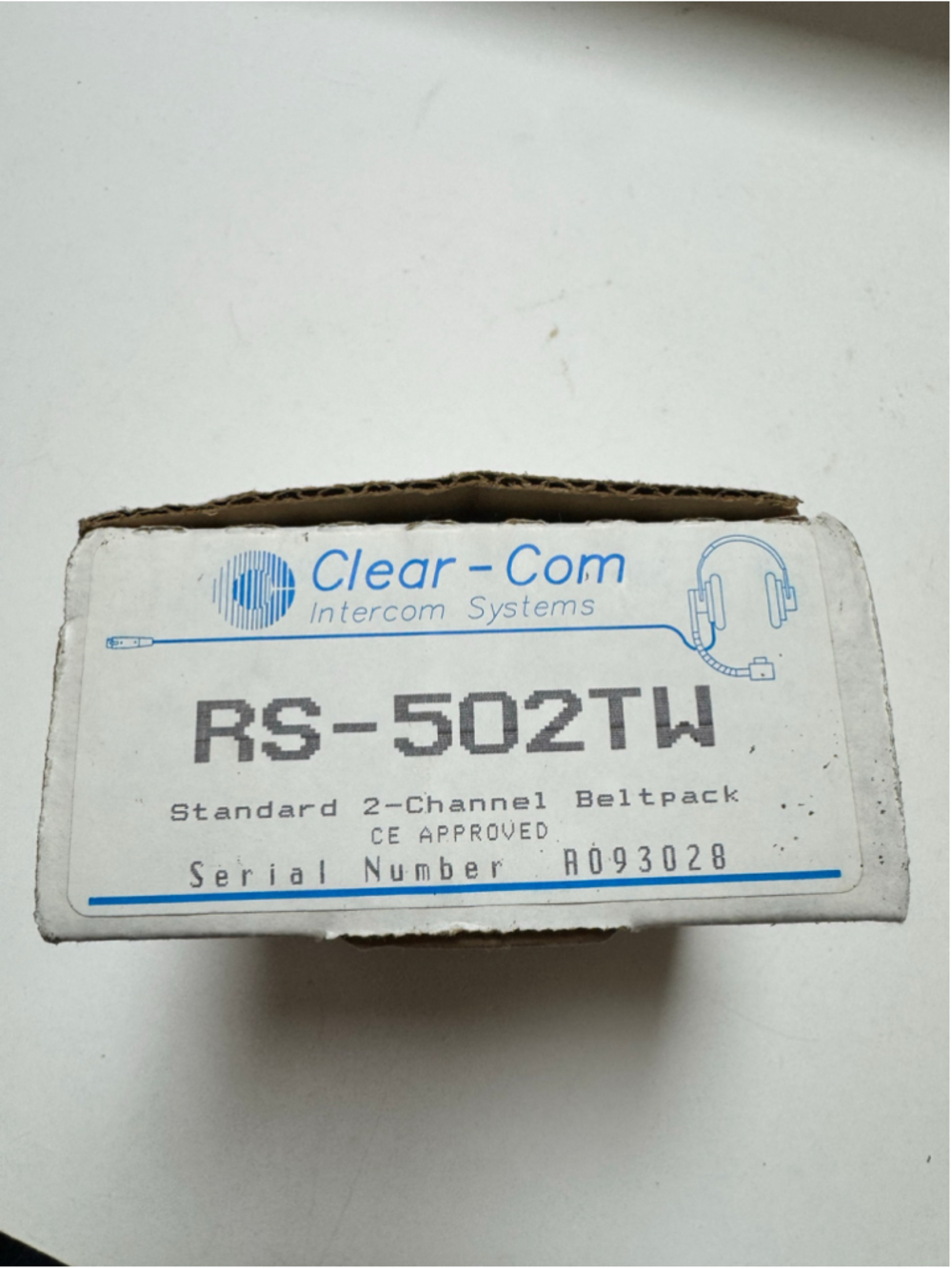 Vintage NOS Clear-Com RS-502TW Standard 2-Channel Beltpack